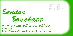 sandor boschatt business card